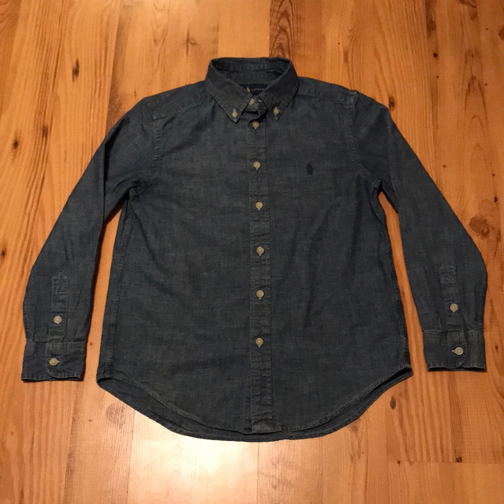 boys denim button down shirt